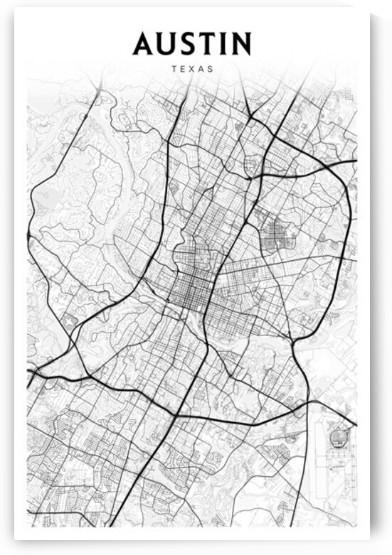 Austin portrait 2 3 by CityMapsArt