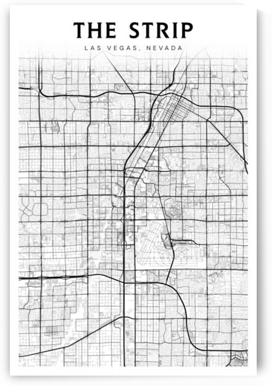 TheStrip portrait 2 3 by CityMapsArt