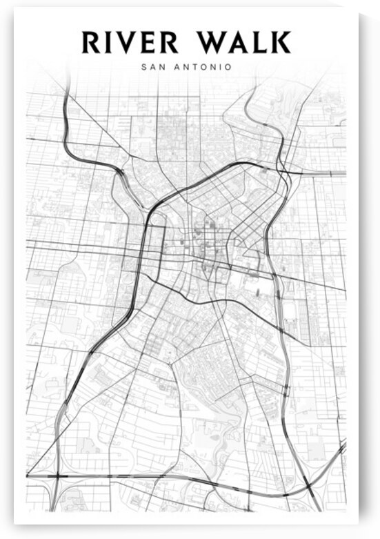 RiverWalk portrait 2 3 by CityMapsArt