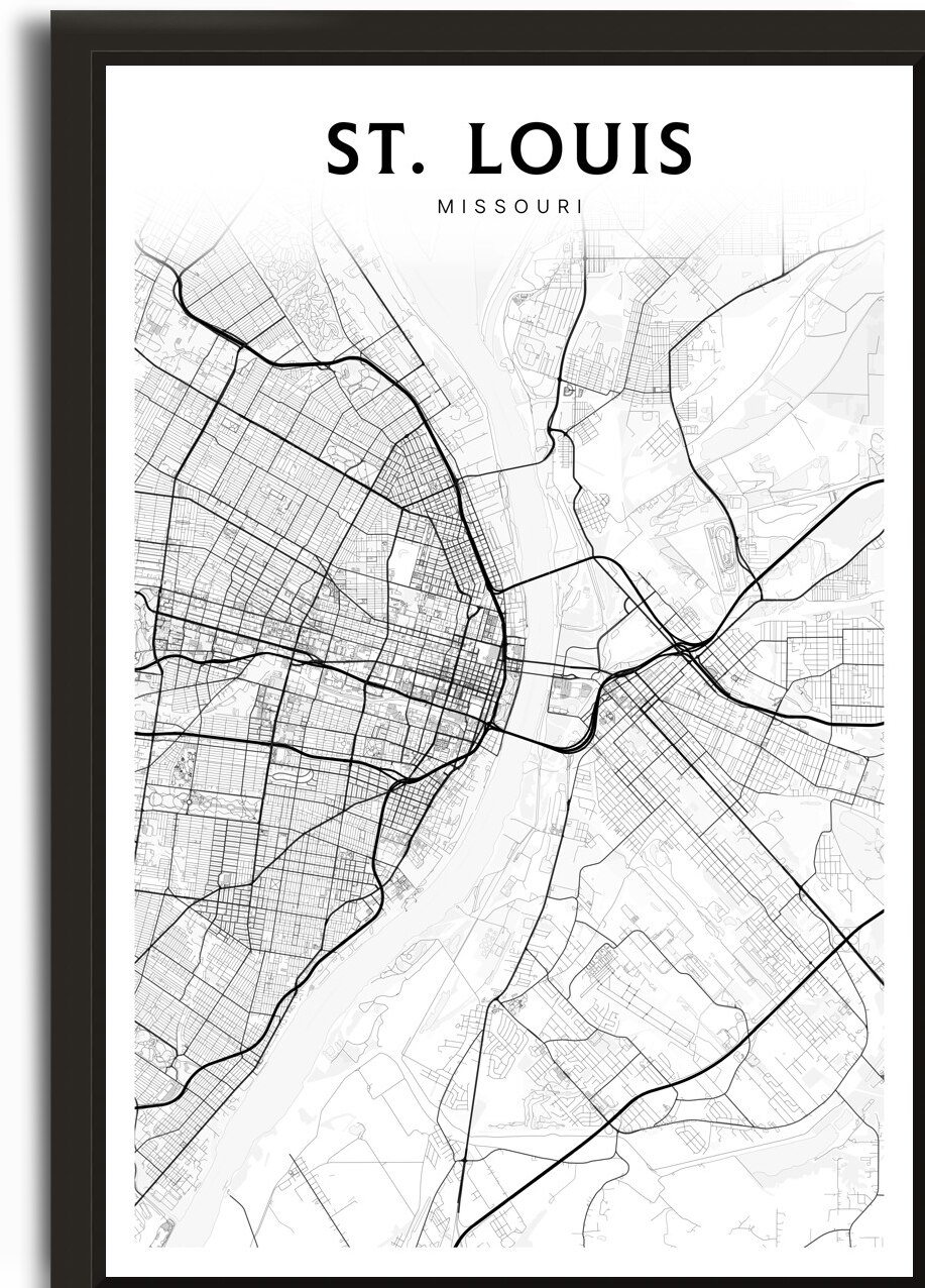 St.Louis portrait 2 3 by CityMapsArt