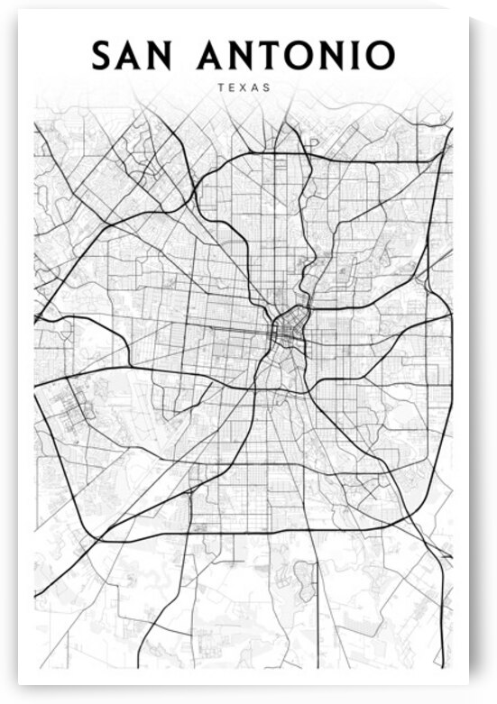 SanAntonio portrait 2 3 by CityMapsArt