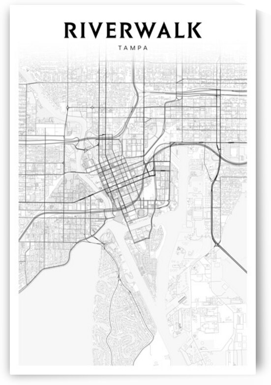 RiverWalk portrait 2 3 by CityMapsArt