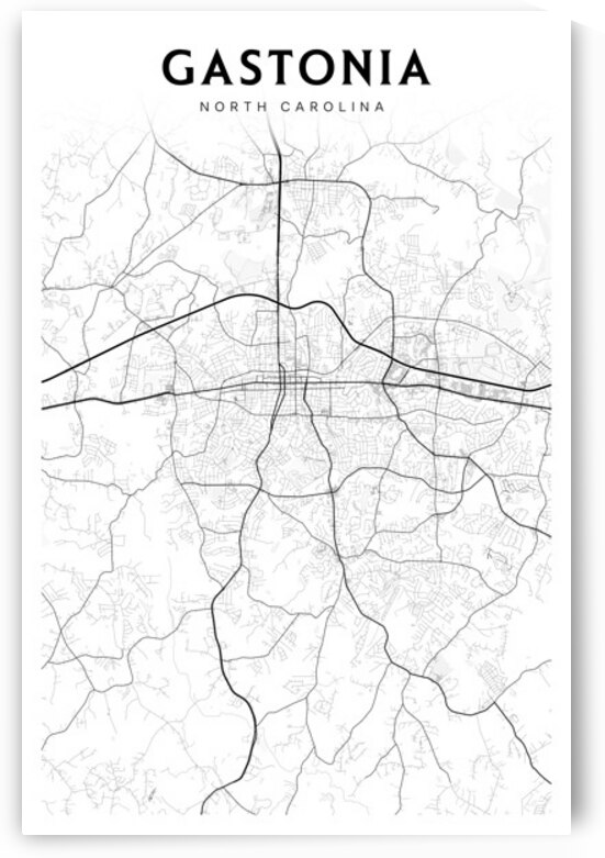 Gastonia portrait 2 3 by CityMapsArt