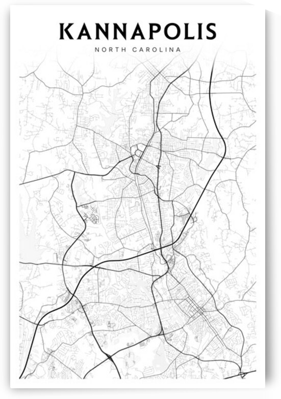 Kannapolis portrait 2 3 by CityMapsArt