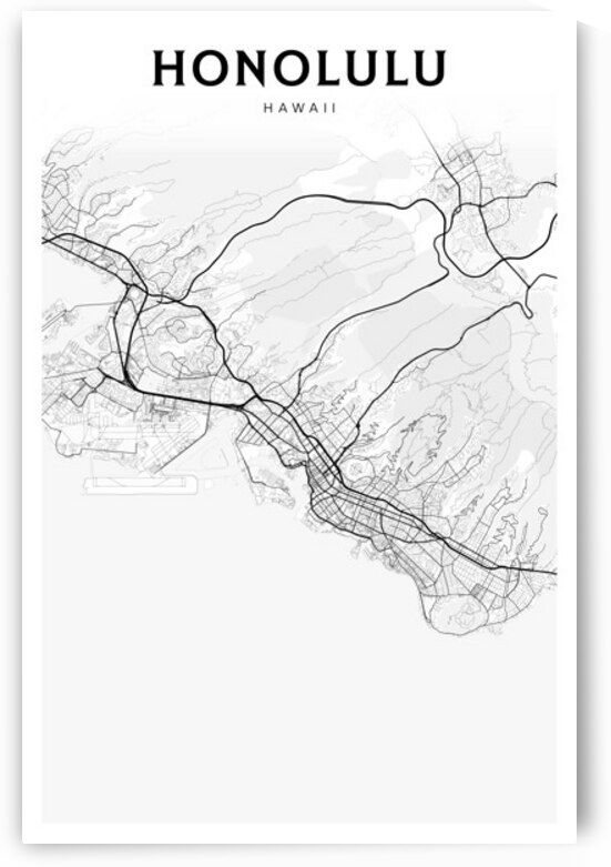 Honolulu portrait 2 3 by CityMapsArt