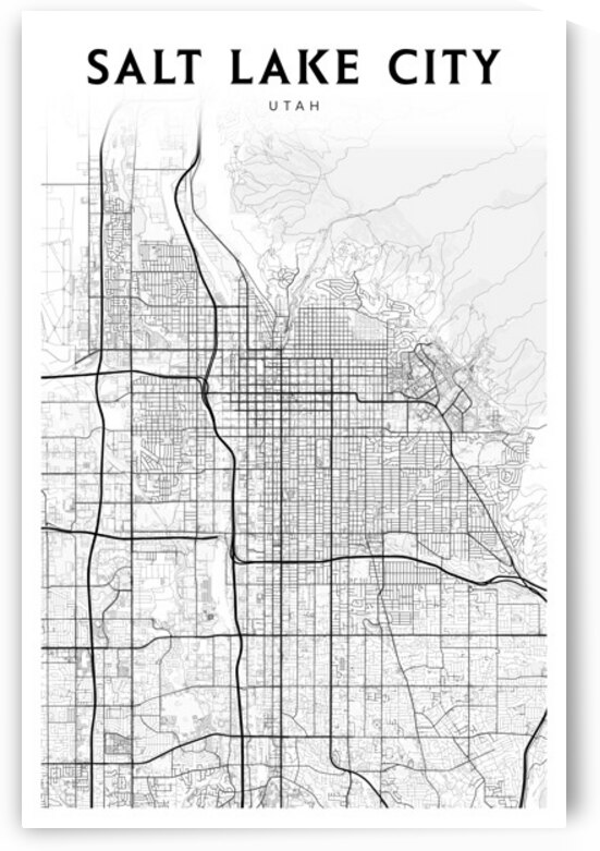 SaltLakeCity portrait 2 3 by CityMapsArt