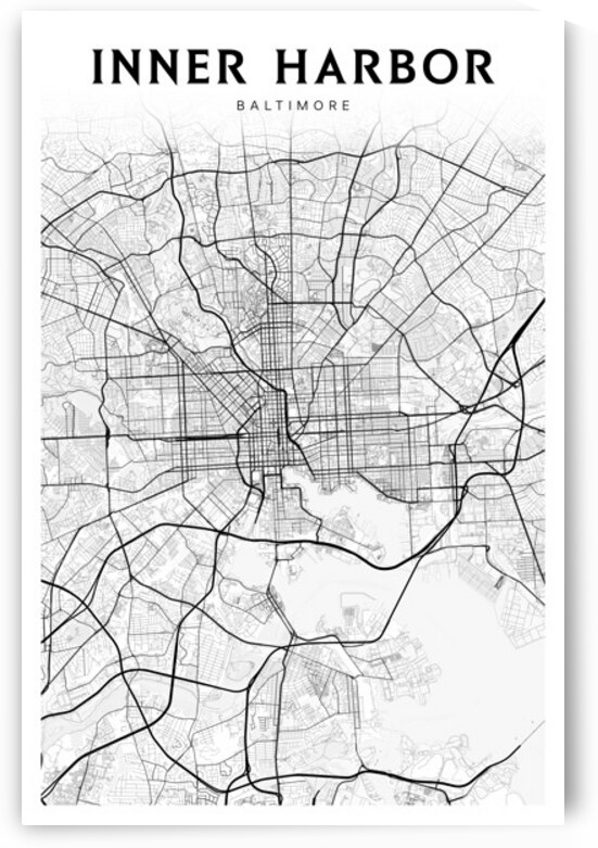 InnerHarbor portrait 2 3 by CityMapsArt