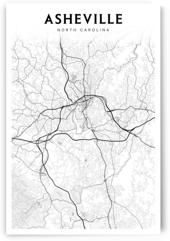 Asheville portrait 2 3 by CityMapsArt