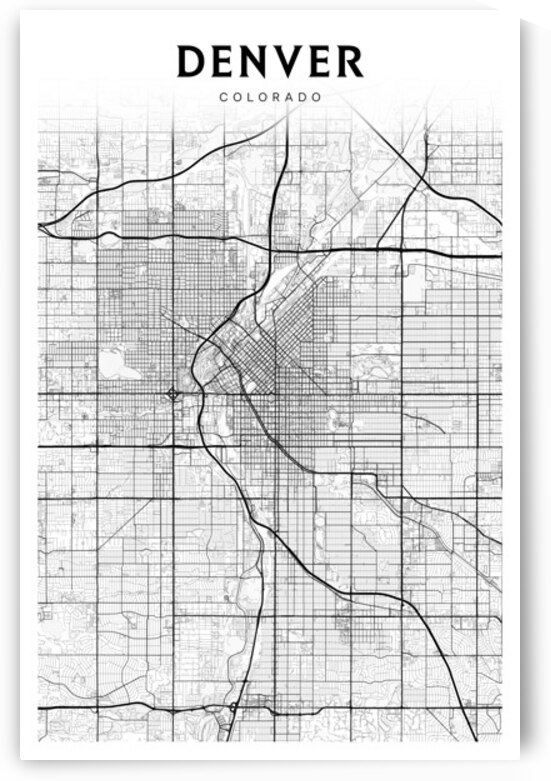 Denver portrait 2 3 by CityMapsArt