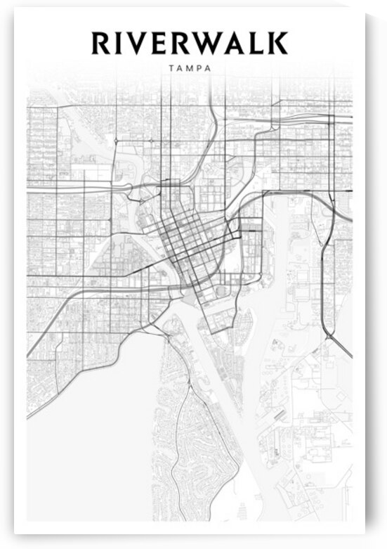 RiverWalk portrait 2 3 by CityMapsArt