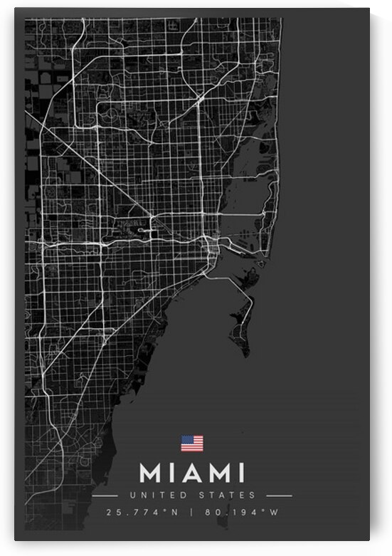 Miami 34x50Inches 1 by CityMapsArt