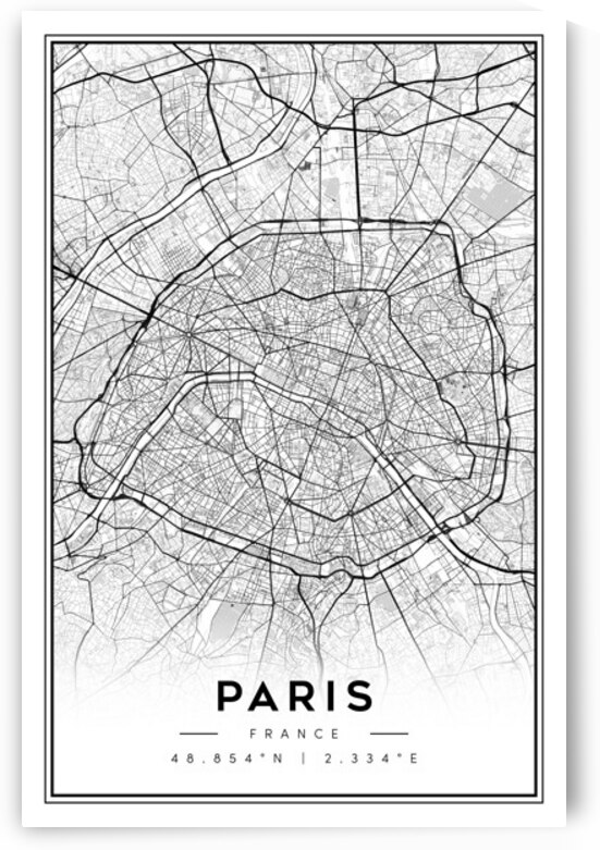 Paris portrait 2 3 by CityMapsArt