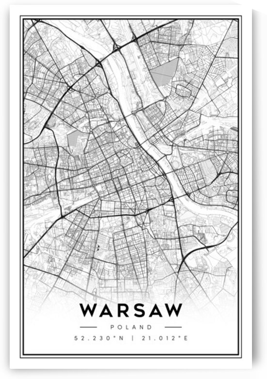 Warsaw portrait 2 3 by CityMapsArt