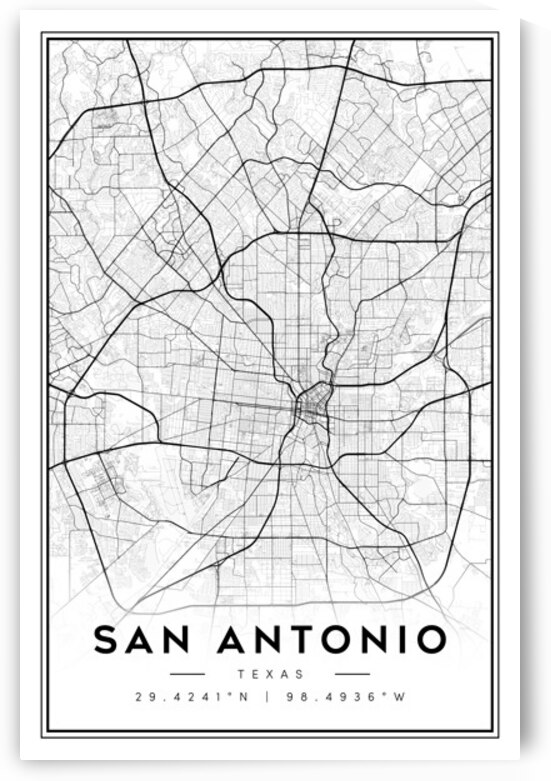SanAntonio portrait 2 3 by CityMapsArt