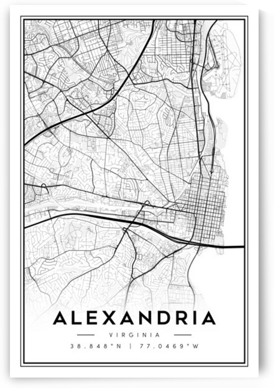 Alexandria portrait 2 3 by CityMapsArt