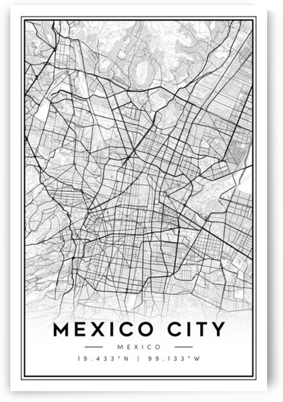MexicoCity portrait 2 3 by CityMapsArt