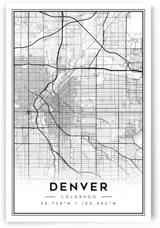 Denver portrait 2 3 by CityMapsArt