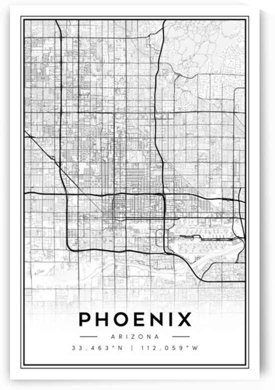 Phoenix portrait 2 3 by CityMapsArt