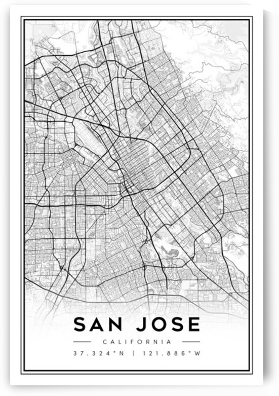 SanJose portrait 2 3 by CityMapsArt