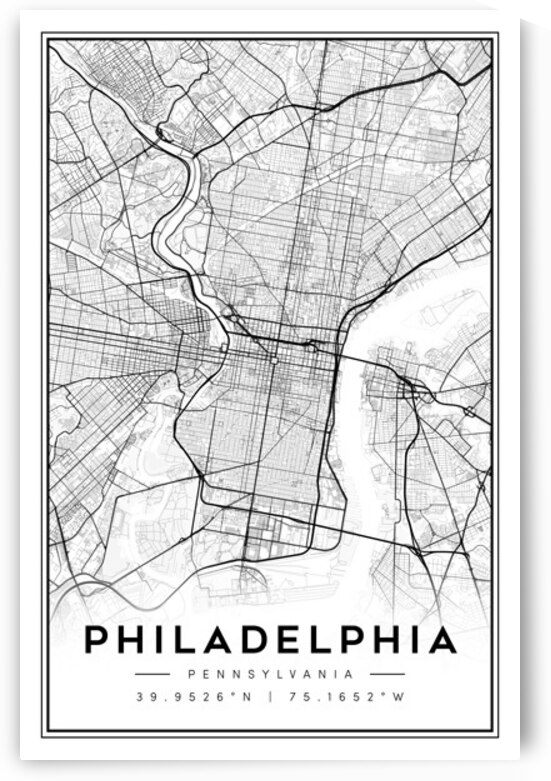 Philadelphia portrait 2 3 by CityMapsArt