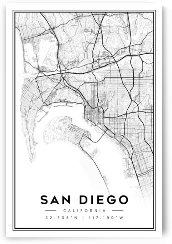 SanDiego portrait 2 3 by CityMapsArt