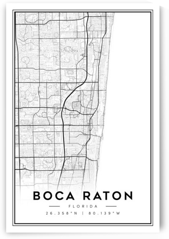 BocaRaton portrait 2 3 by CityMapsArt