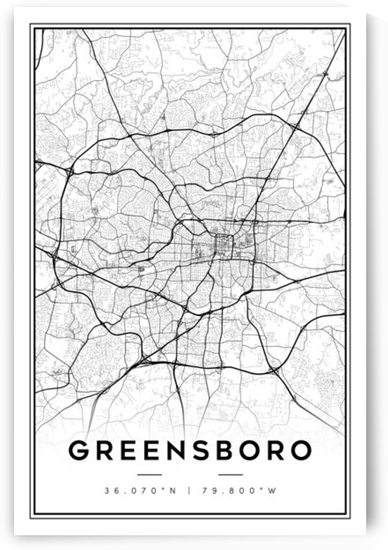 greensboro portrait 2 3 by CityMapsArt