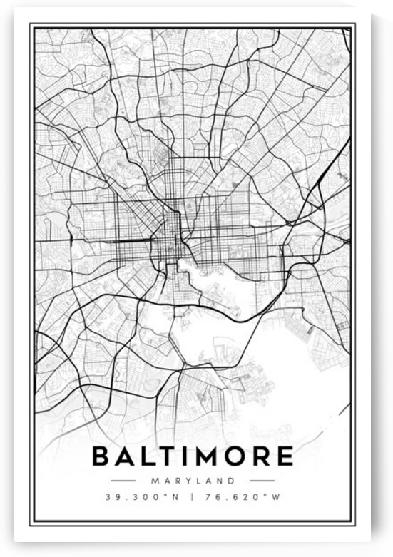 Baltimore portrait 2 3 by CityMapsArt