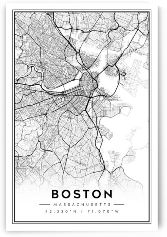 Boston portrait 2 3 by CityMapsArt