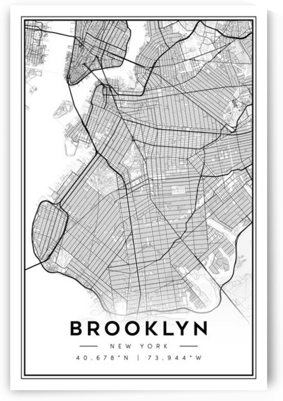 Brooklyn portrait 2 3 by CityMapsArt