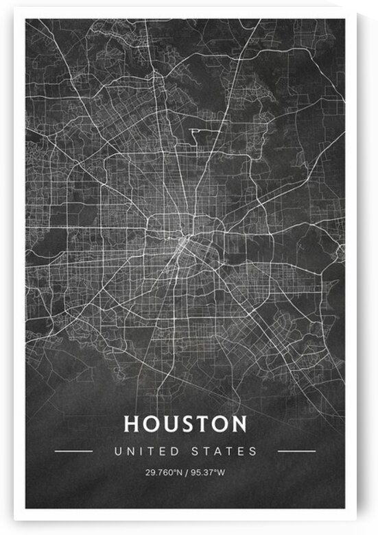 portrait 2 3 Houston by CityMapsArt