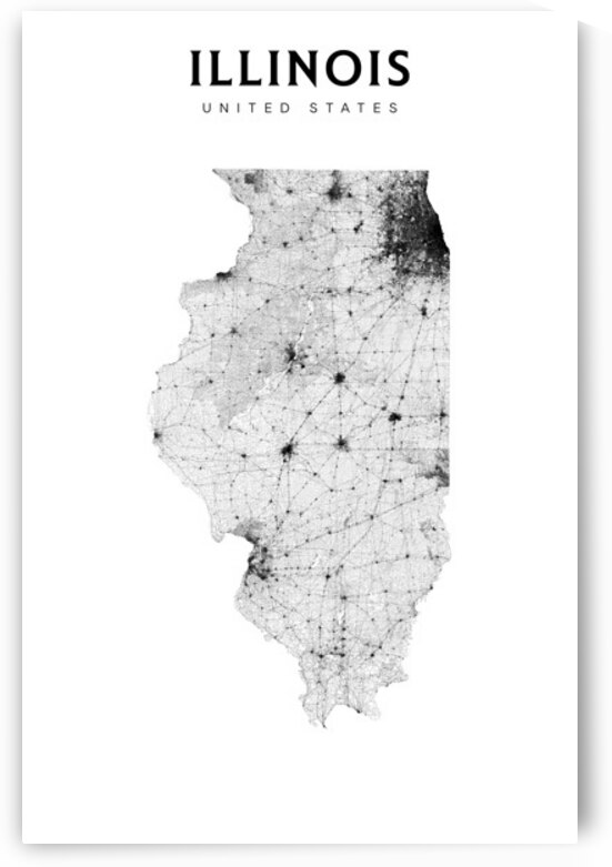 portrait 2 3 Illinois by CityMapsArt