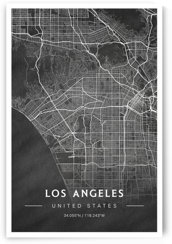 portrait 2 3 Los Angeles by CityMapsArt