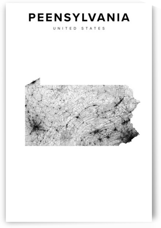 portrait 2 3 Peensylvania by CityMapsArt