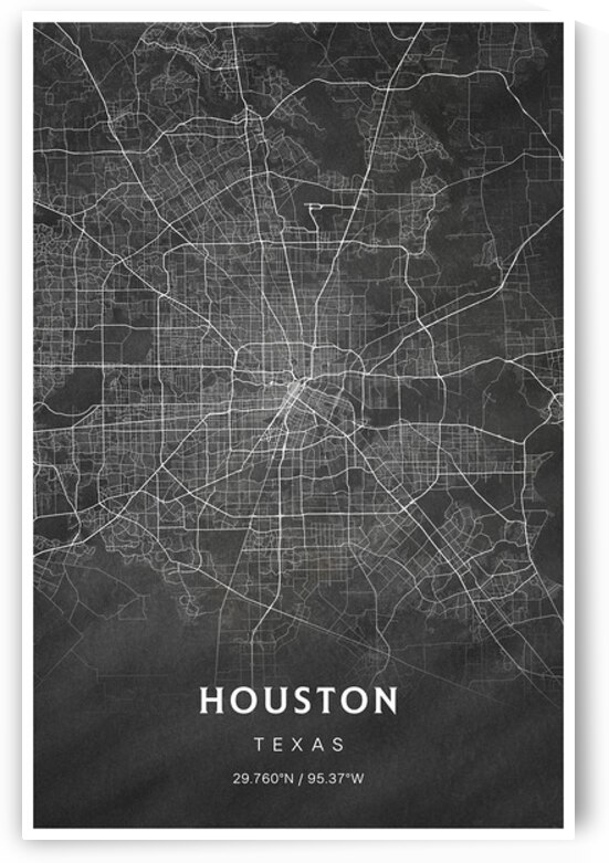 portrait 2 3 houston by CityMapsArt