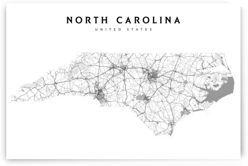 landscape 3 2 north carolina by CityMapsArt