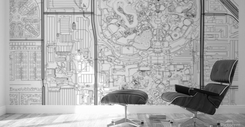 Disneyland California Minimalist Map Print  Wall Murals