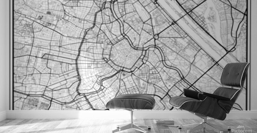 Vienna Austria Minimalist Map Art Print Wall Murals