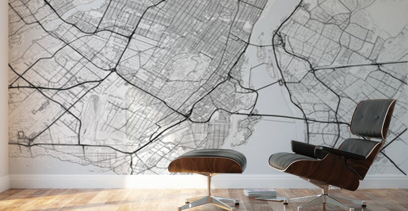 Montreal Light Edition | City Map Art Print Wall Murals