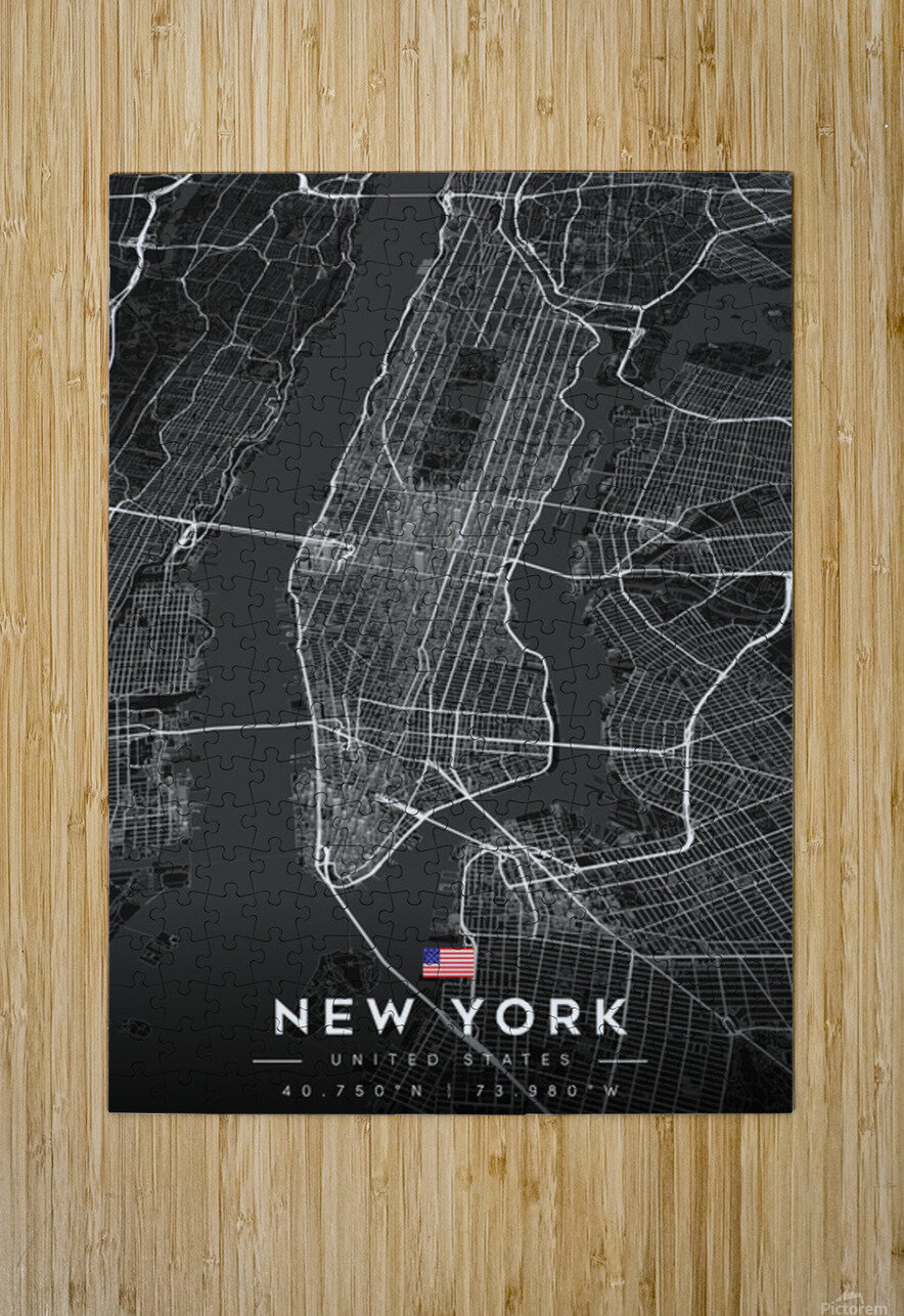 New York City Map Metal Prints CityMapsArt Puzzle printing