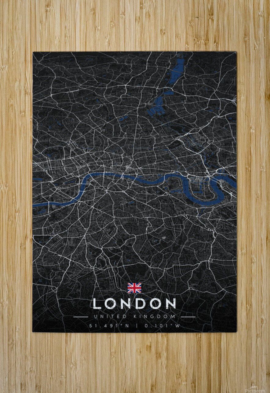 London City Map Metal Print | Architectural Grid Series CityMapsArt Puzzle printing