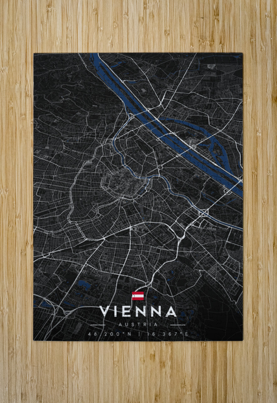 Vienna Austria City Map Metal Prints CityMapsArt Puzzle printing