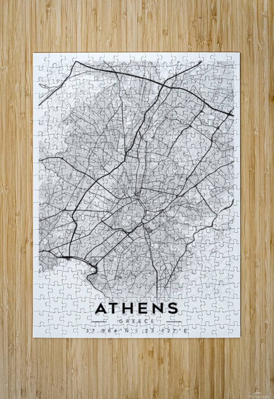 Athens Minimalist Map Art Print CityMapsArt Puzzle printing