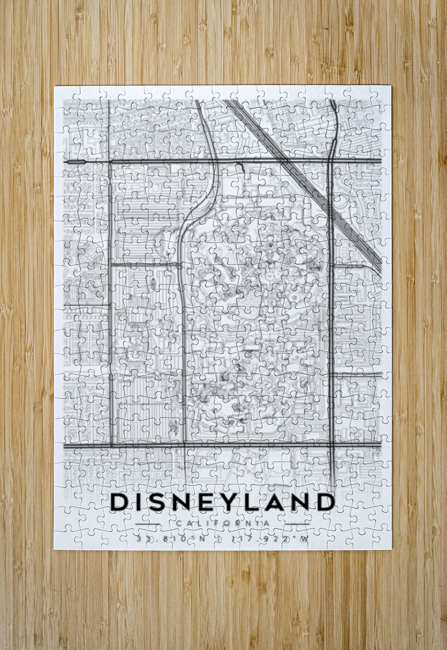 Disneyland California Minimalist Map Print  CityMapsArt Puzzle printing