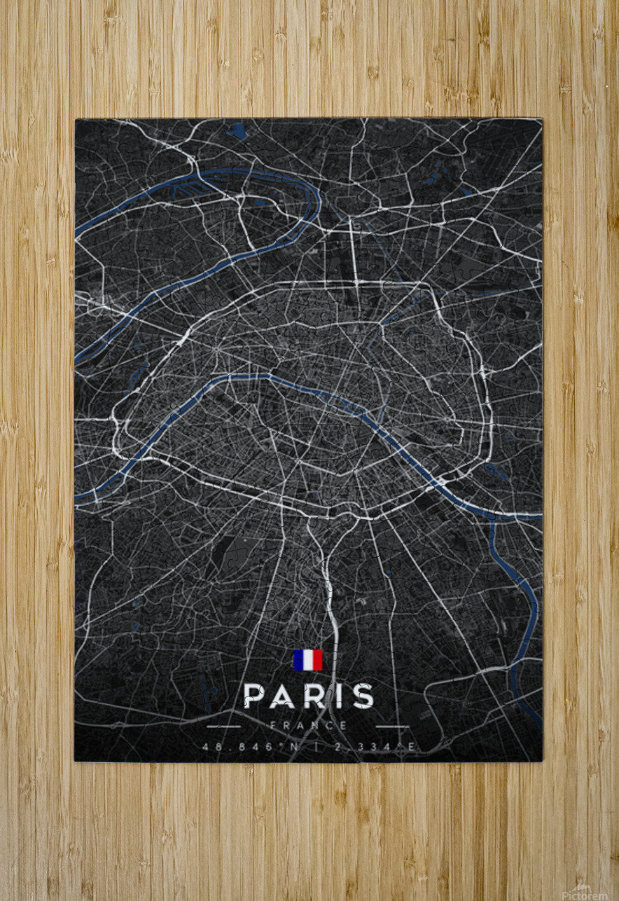 Paris Dark Edition | City Map Art Print CityMapsArt Puzzle printing