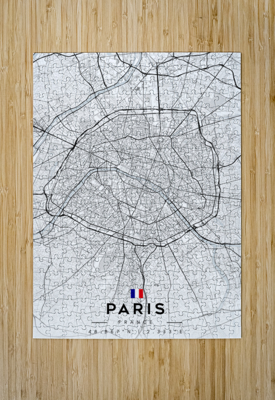 Paris Minimalist Poster  CityMapsArt Puzzle printing