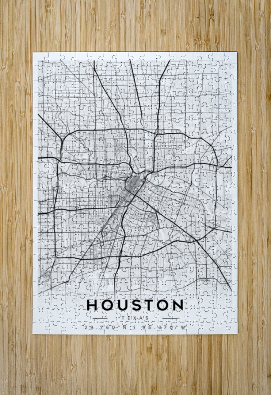 Houston portrait A Series CityMapsArt Puzzle printing