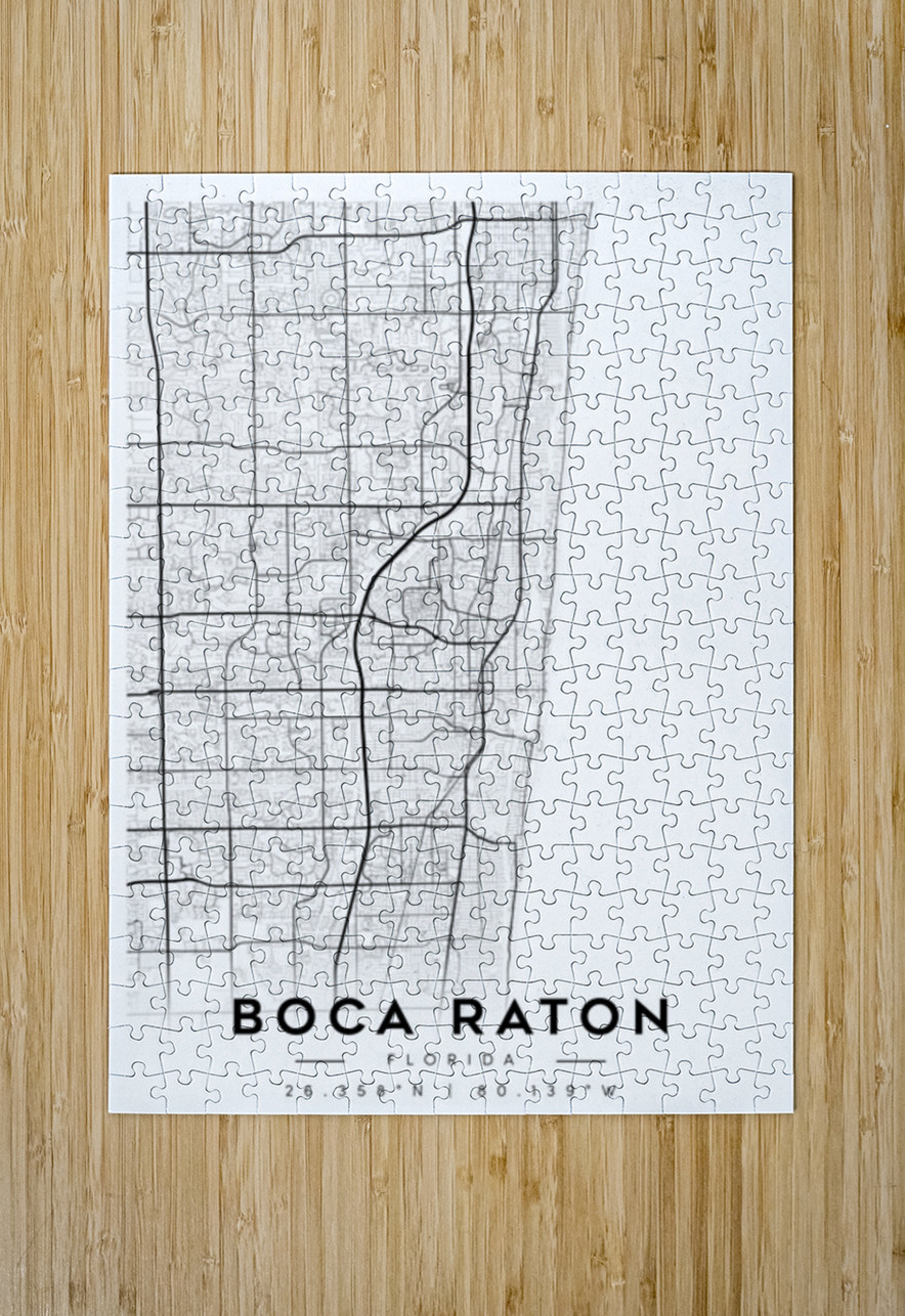 bocaraton portrait A Series CityMapsArt Puzzle printing