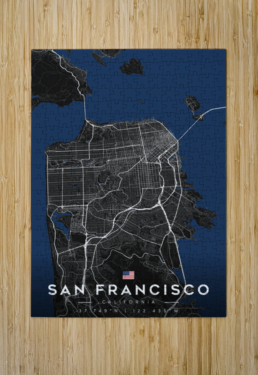 SanFrancisco portrait A Series CityMapsArt Puzzle printing