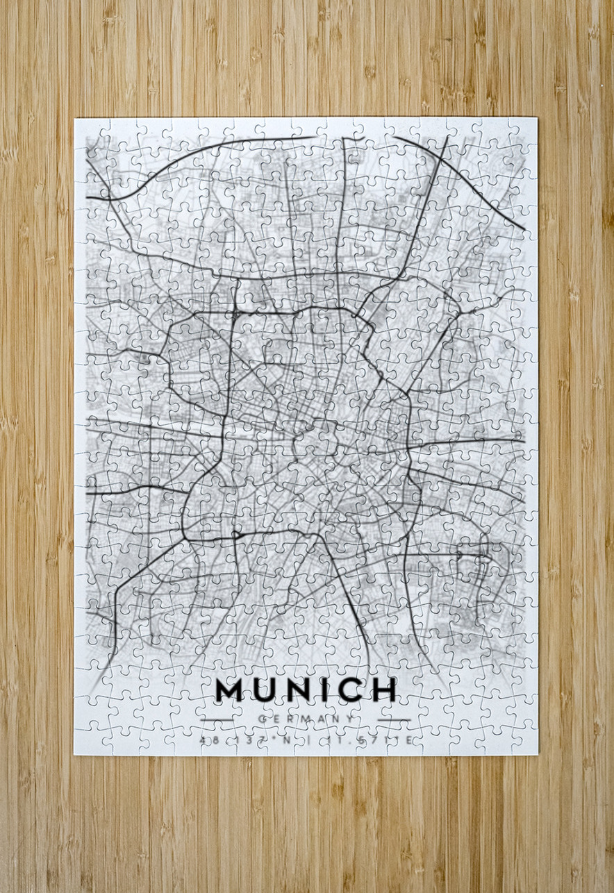 Munich portrait A Series CityMapsArt Puzzle printing